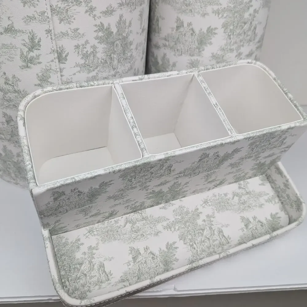 Brooks Brothers Toile De Jouy French Country Pastoral Bathroom 3 Piece Set NEW